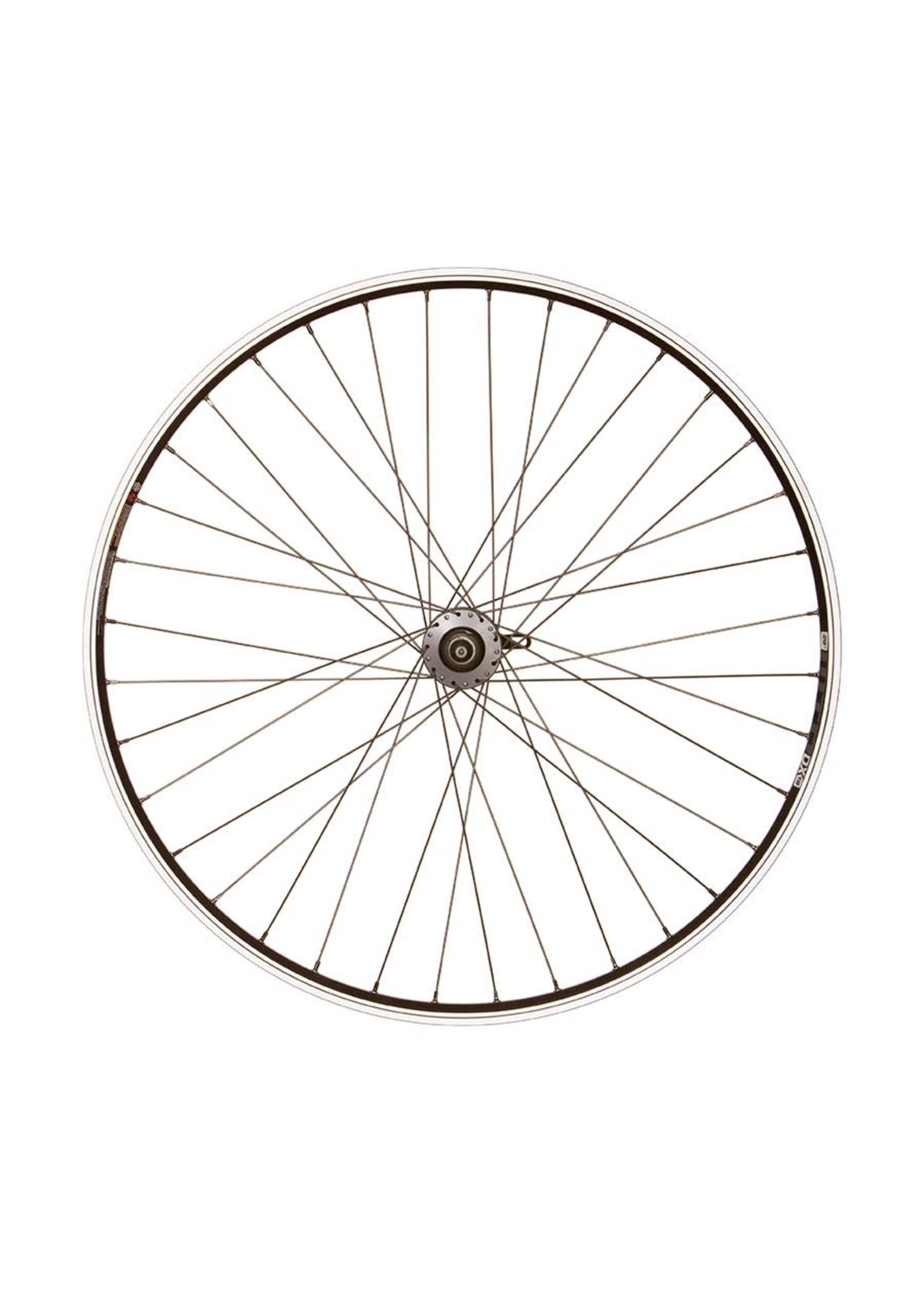 Roue Avant 700C, Jante WTB DX18, Moyeu Evo Scellé, 36 Rayons Sapim Inox noirs
