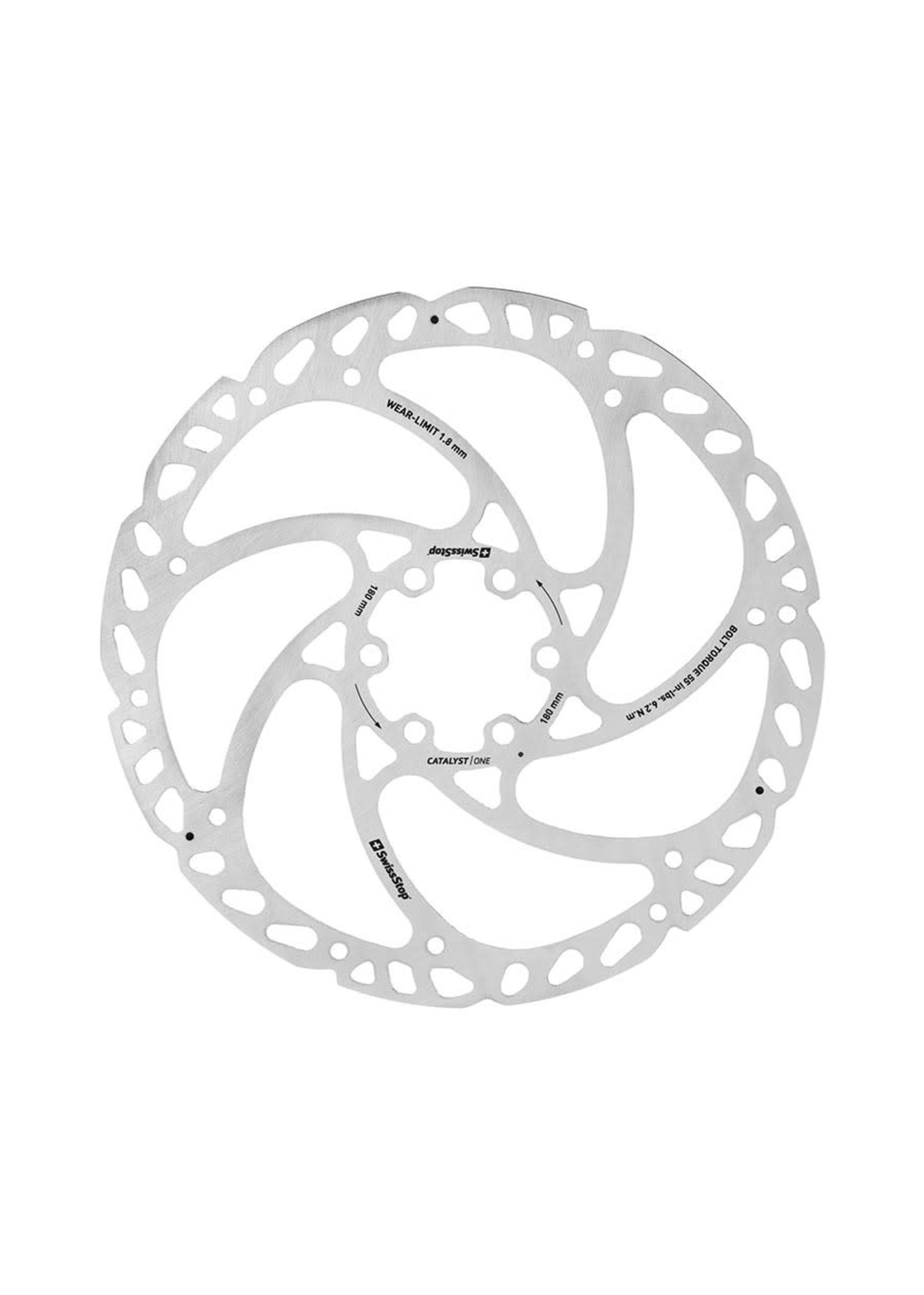 SwissStop SwissStop, Catalyst One 6 Bolt, Rotor, 180mm, ISO 6B