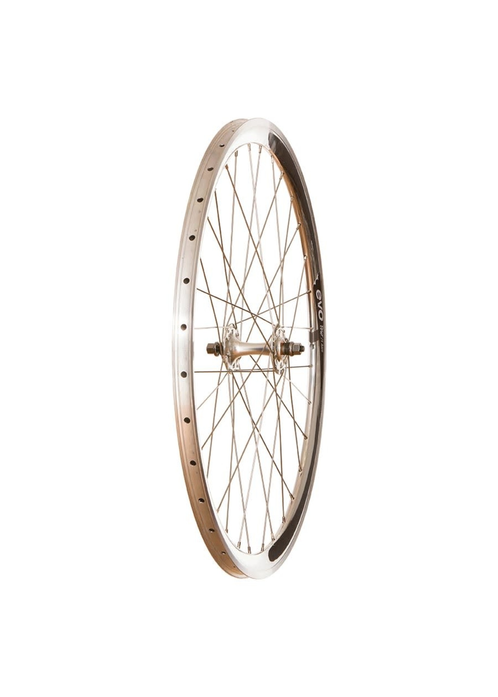Roue Avant 700C , Jante Evo E Tour 19 Aero Argent, Moyeu Formula TH-50, 32 Rayons Sapim inox