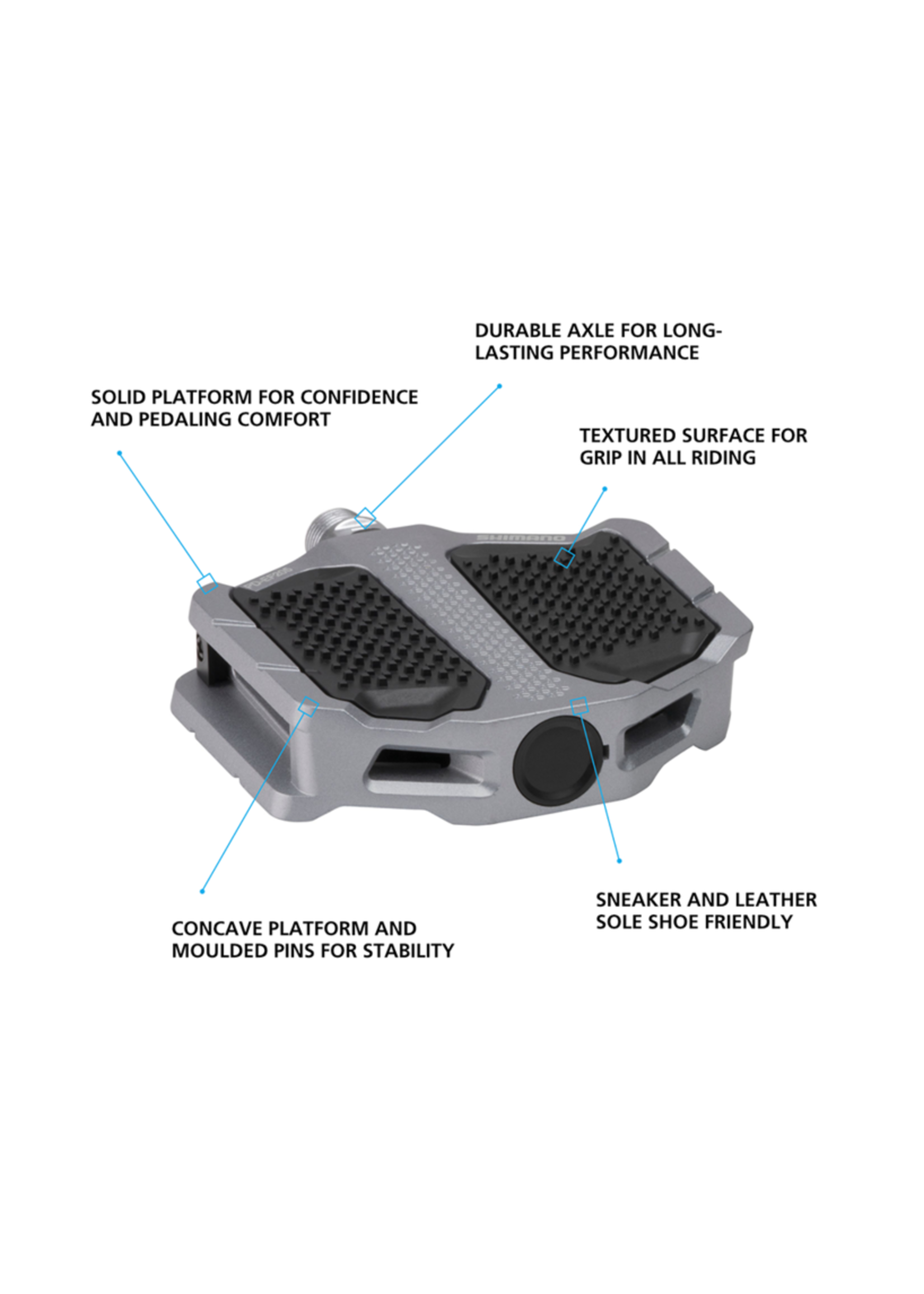 Shimano Pédales Plateforme Shimano PD-EF205, Argent