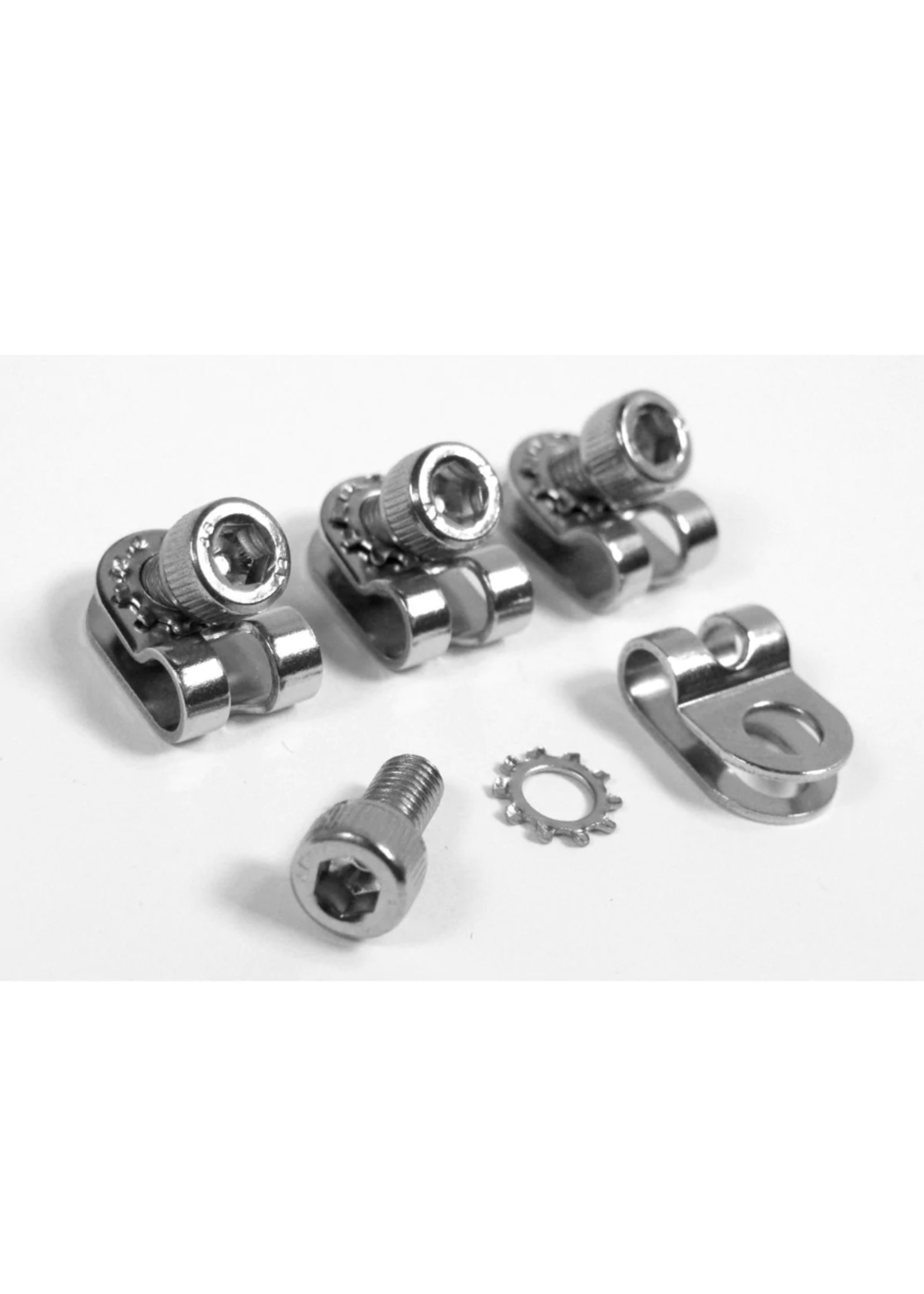 Velo Orange Ensemble de 4 Fixations pour Garde-Boues Velo Orange R-Clip, Argent