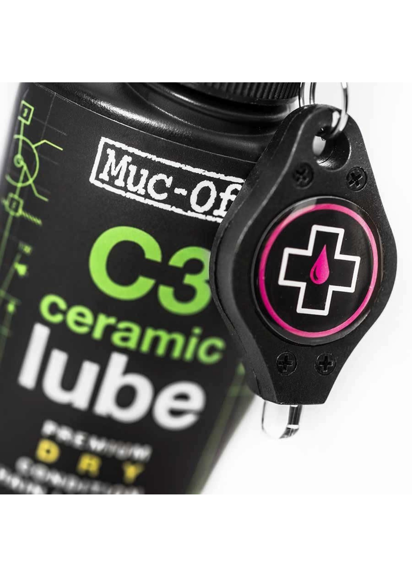 Muc-Off Lubrifiant pour Conditions Sèches Muc-Off C3 Ceramic Dry  120ml avec Lampe UV