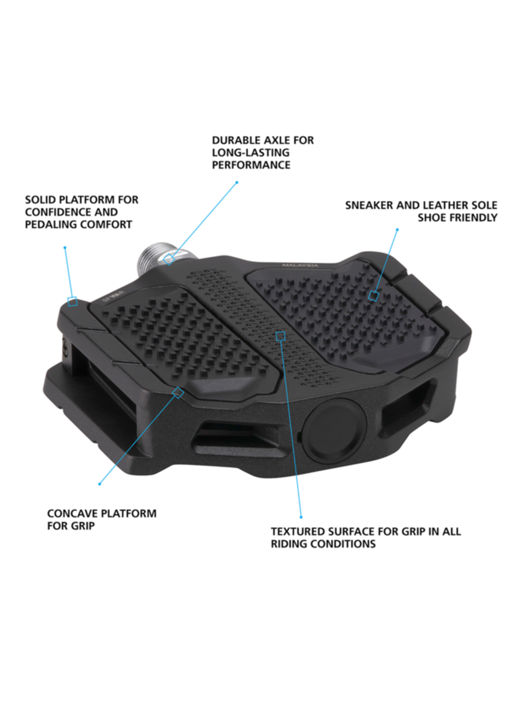 Shimano Pédales Plate-Forme Shimano PD-EF205, Noires