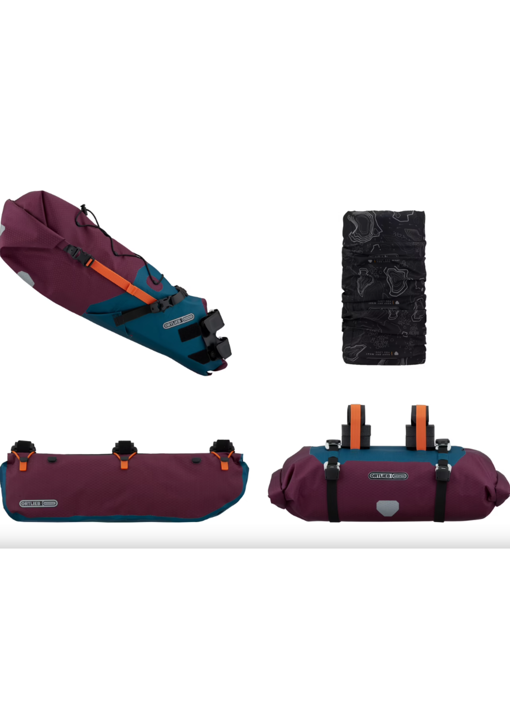 Ortlieb Ensemble Édition Limitée Ortlieb Bikepacking, Mauve/Pétrole/Orange