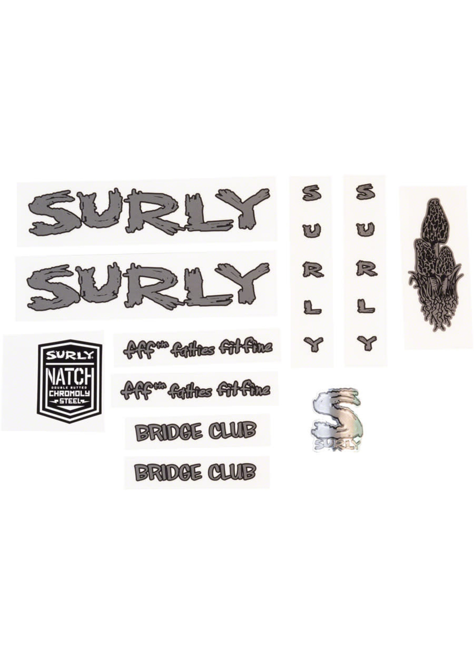 Surly Surly Bridge Club Frame Decal Set - Gris metallic