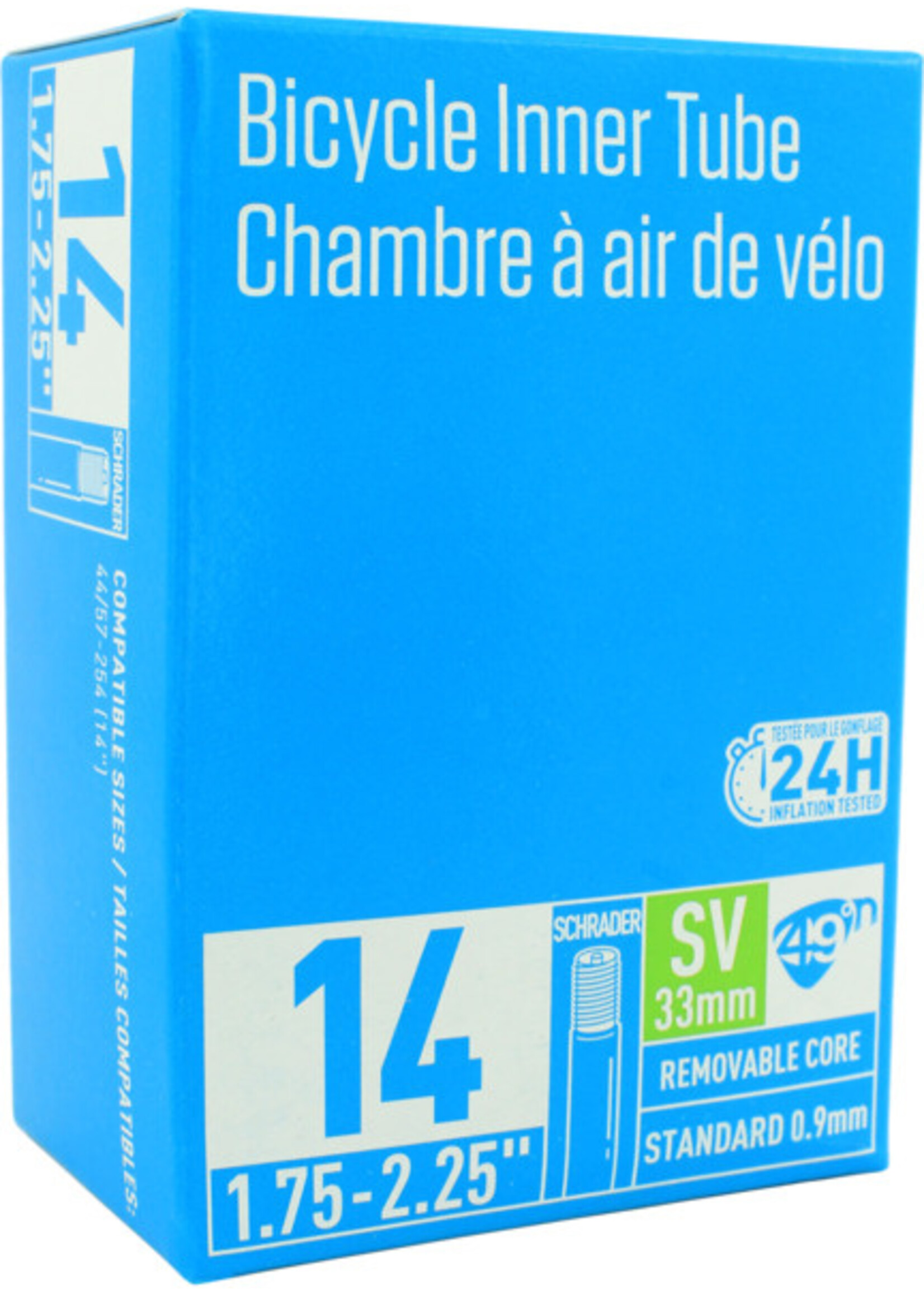 49N Chambre à air 49N STD 14'' x 1,75''-2,25'', ISO 254, Valve Schrader