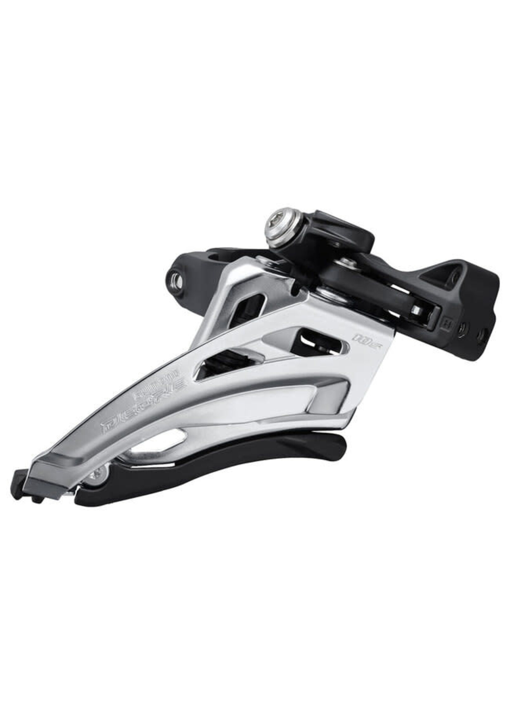Shimano Dérailleur avant Shimano FD-M4100-M, Deore, Pour 2 x 10, de type "side-swing" , Tirage avant, À collet 34.9mm (avec adptateurs/ 28.6 & 31.8 mm