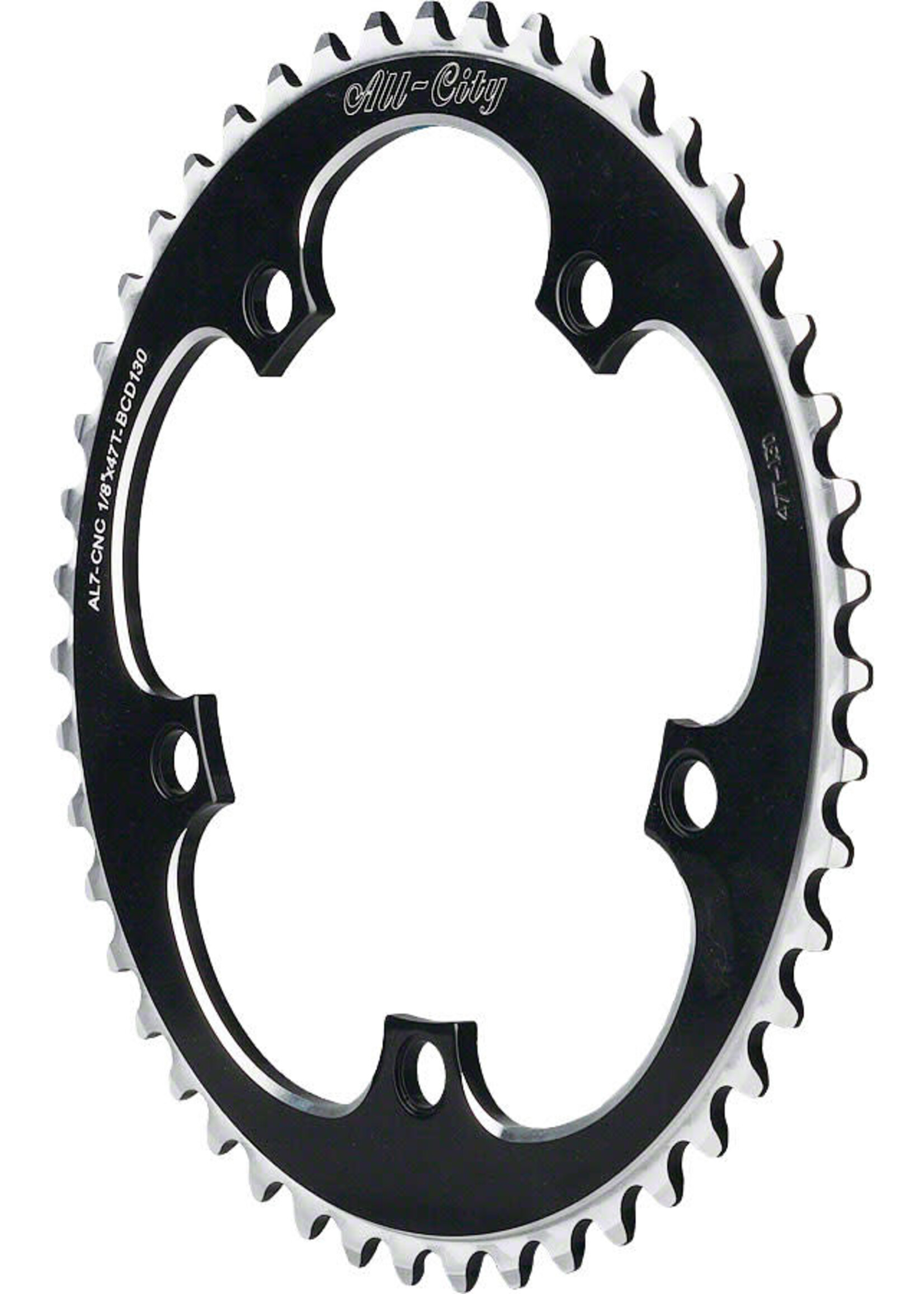 All-City Cycles Plateau All-City 1/8PO, 130 BCD, 42 dents, noir