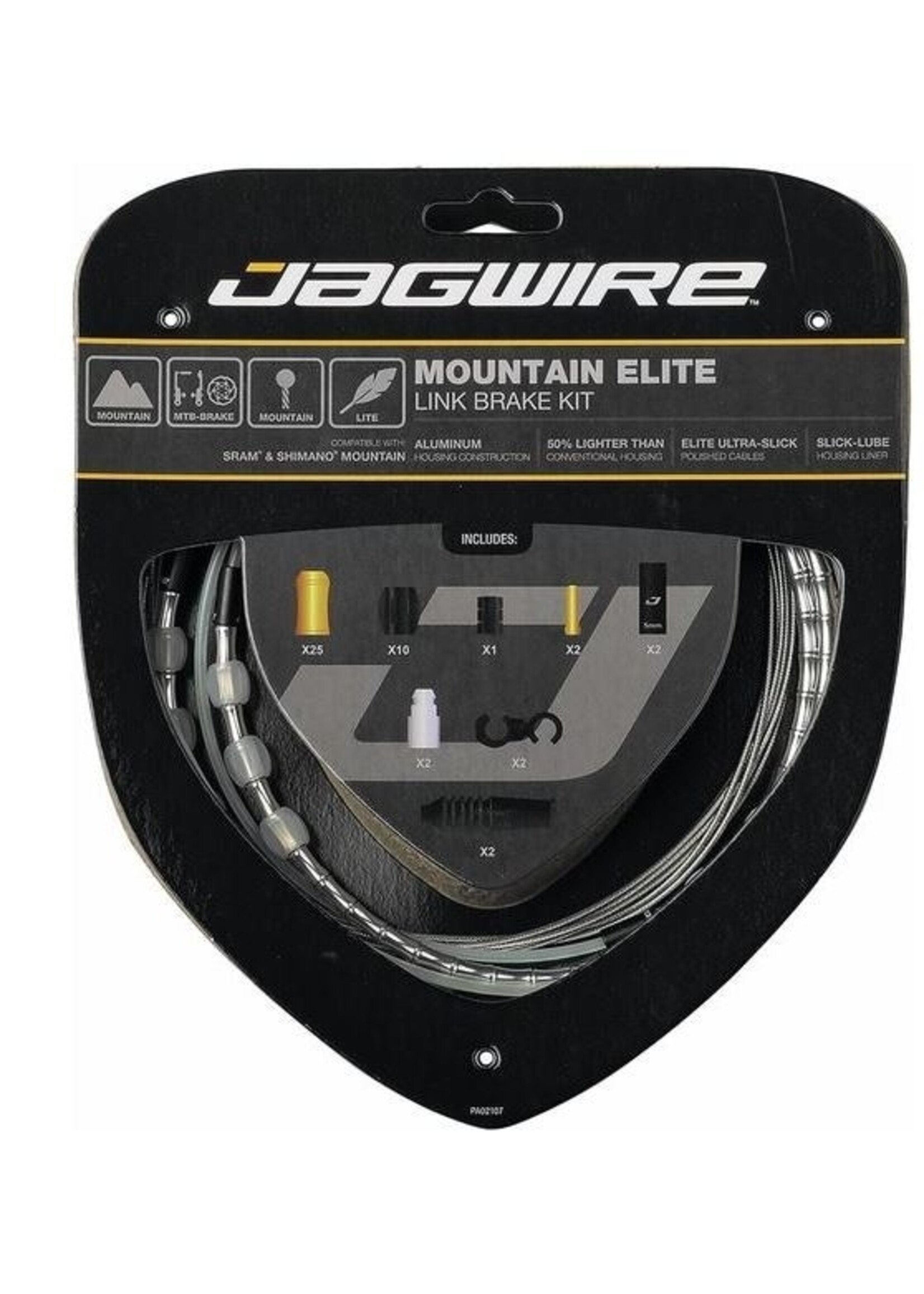 Jagwire Jagwire Mountain Elite Link Brake Cable Kit with Ultra-Slick Uncoated Cables, Black
