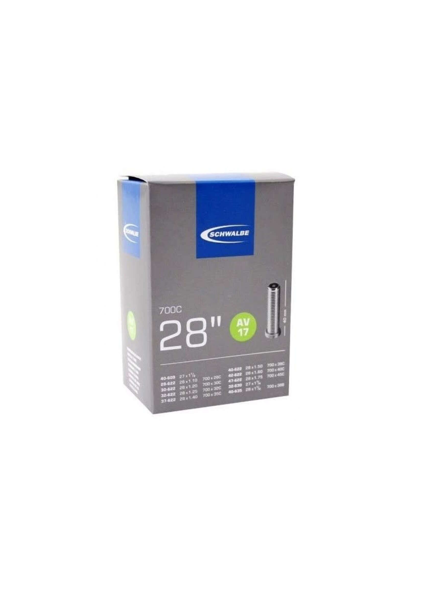 Schwalbe Chambre A Air Schwalbe #17 700 x 28/45 Valve Schrader Standard 40mm AV17
