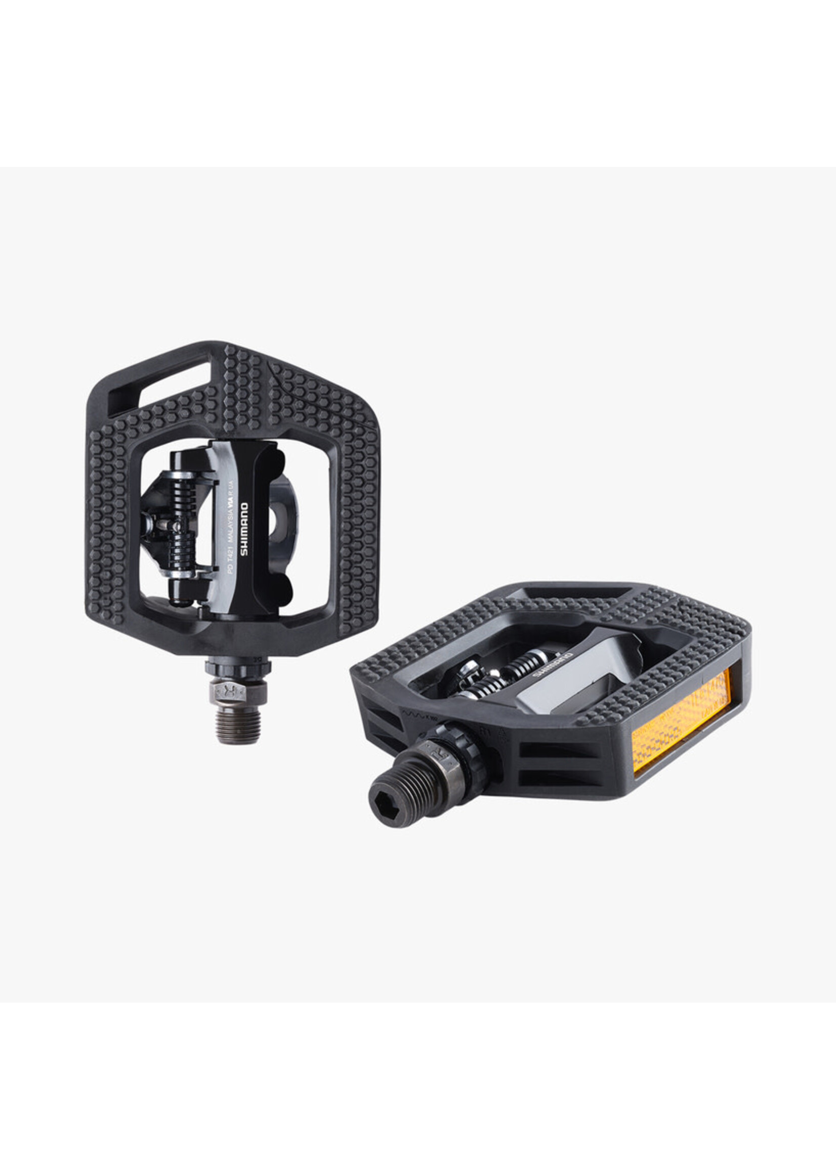 Shimano Pédales Hybrides Shimano Deore PD-T421 avec réflecteurs et cales SM-SH56