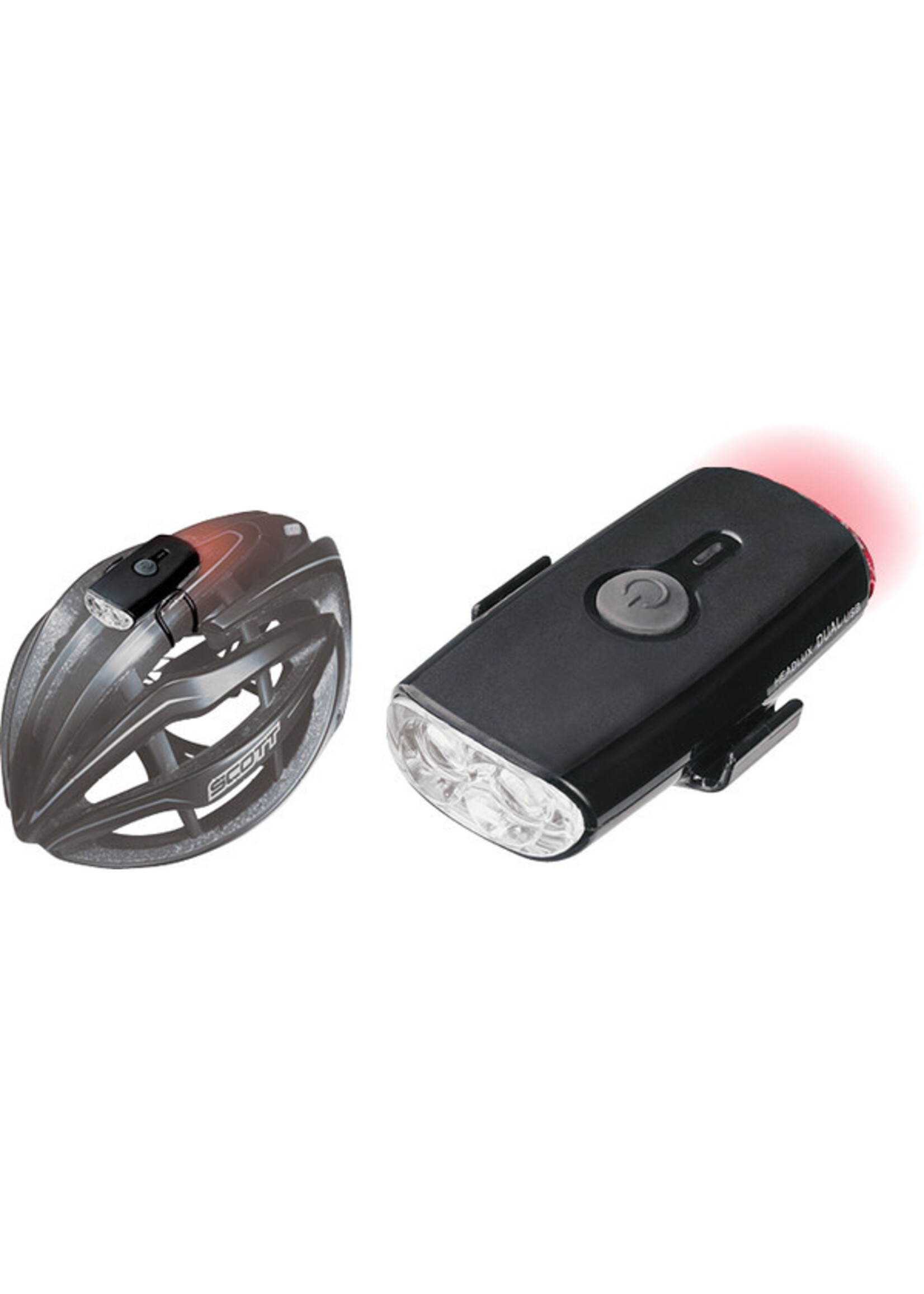 Topeak Lumière Double Av/Arr Topeak Headlux Dual USB pour montage sur casque