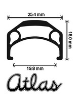 Velocity Jante Vélocity Atlas, 700C, 36T, Surface Non Machiné, Argent