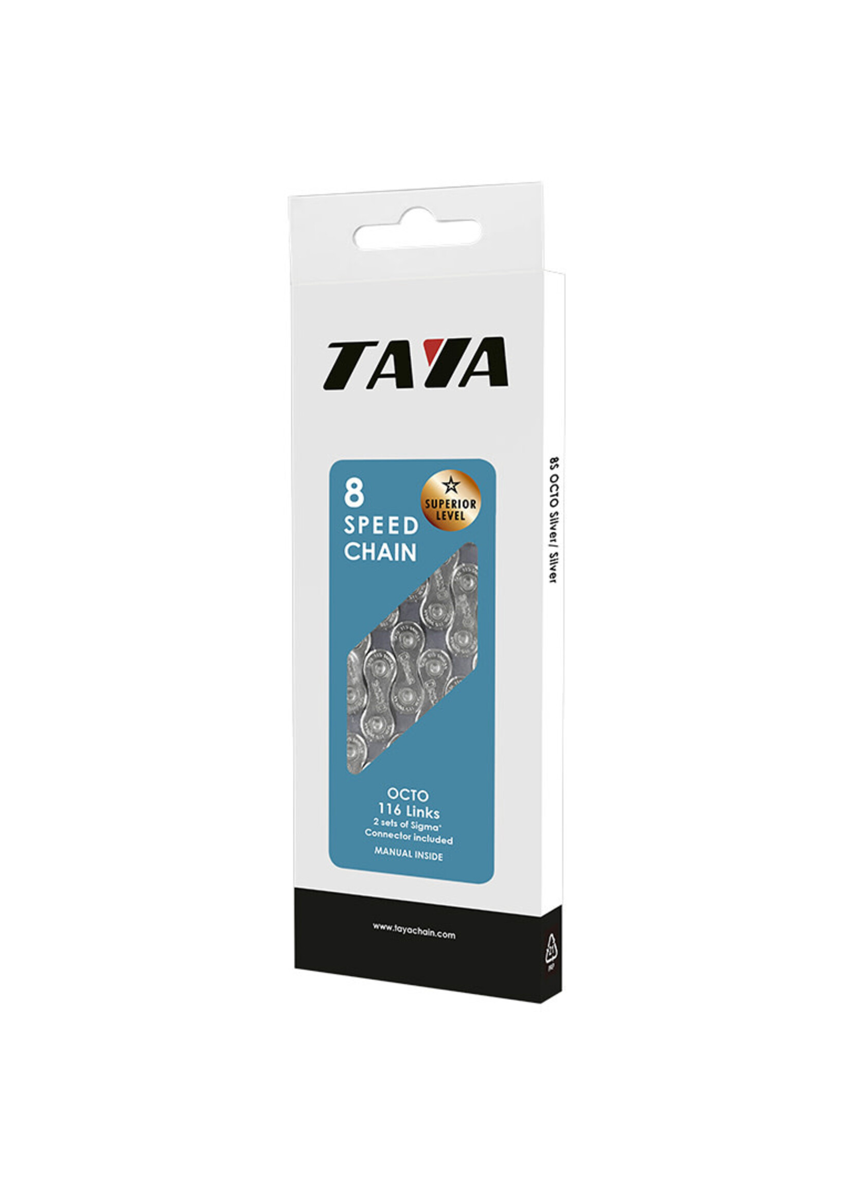 TAYA Chaîne 8 Vitesses Taya Octo, Argent/Argent
