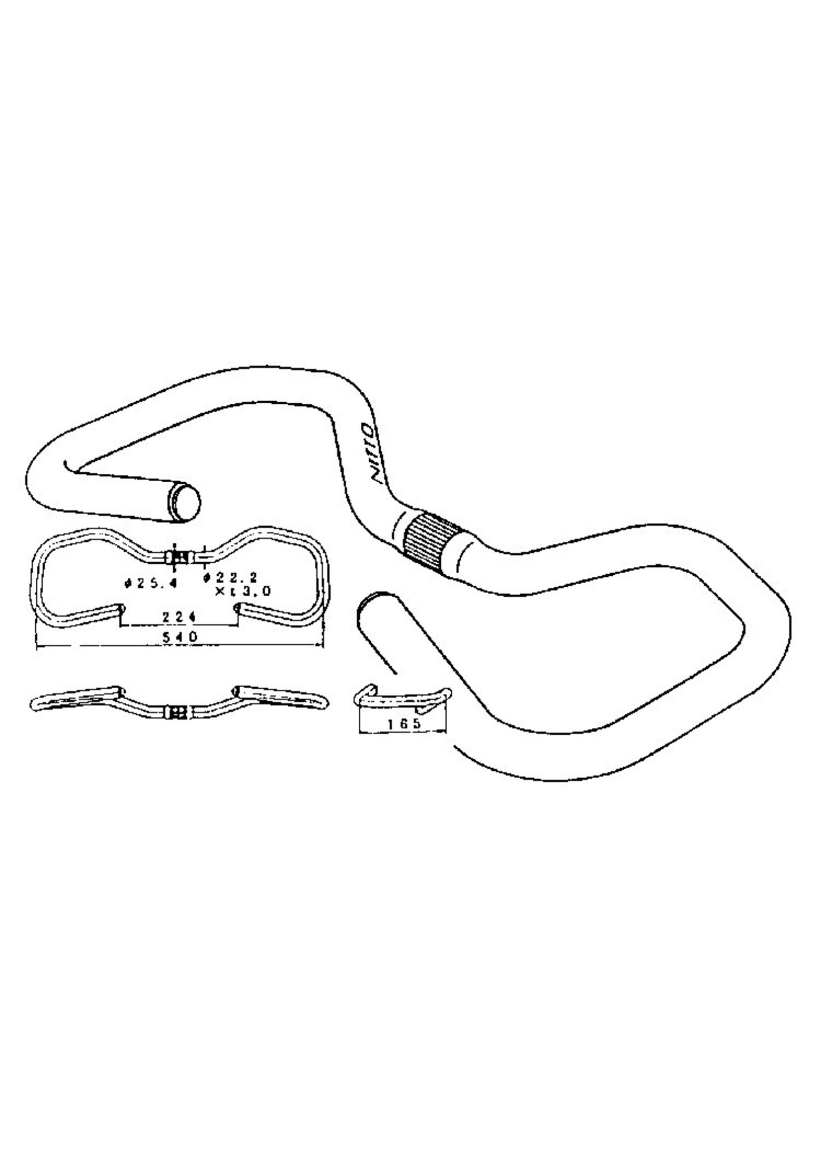 Nitto Guidon Papillon Nitto B825AA Tour 550mm
