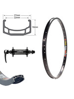Sun Ringlé Roue Avant 26", Jante Sun Ringlé Rhyno LIte Noire, Moyeu Shimano Deore HB-T610, 36 Rayons  Pillar Inox Noirs