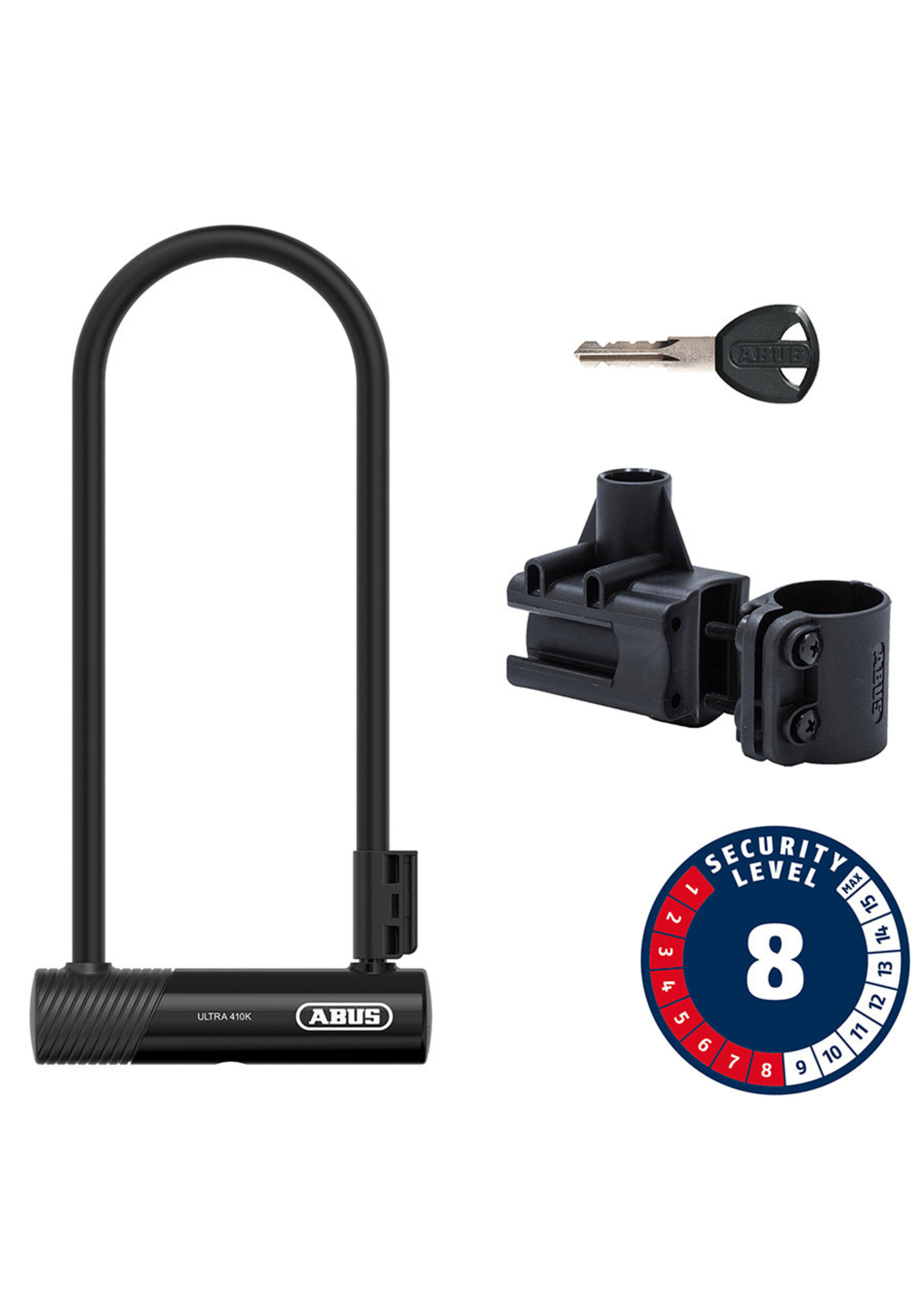Abus Abus, Ultra 410K, Cadenas en U, Clé, 12mm, 170x300mm, 6.7''x11.8'', SH34, Noir