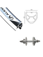 Alexrims Roue Arrière 700C, Jante  Alexrims R-450 Argent, Moyeu Novatec Flip-Flop Argent, Rayons DT Champion Argent