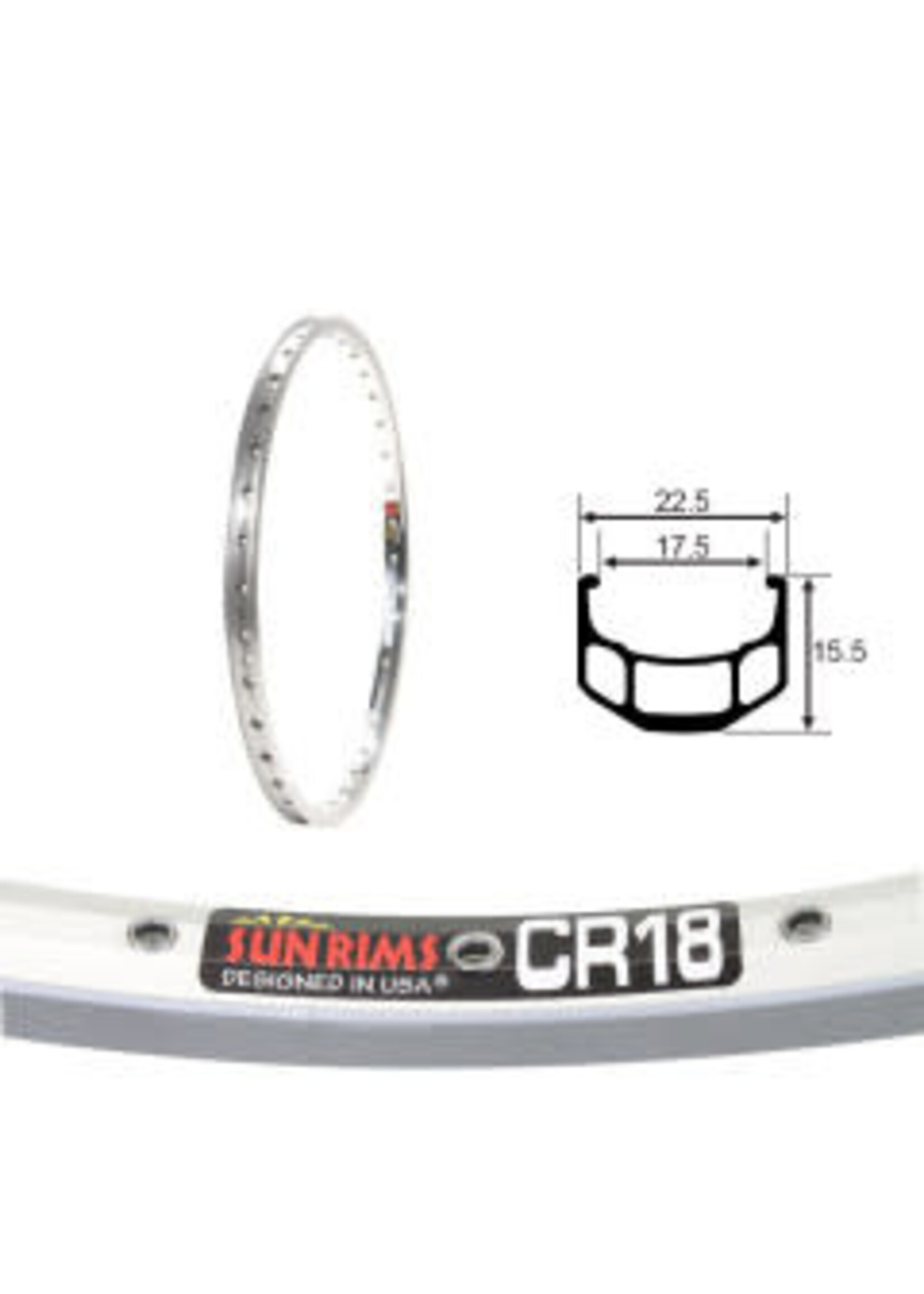 Sun Ringlé Jante Sun Ringlé CR-18, 27" ISO 630, 32T, Argent