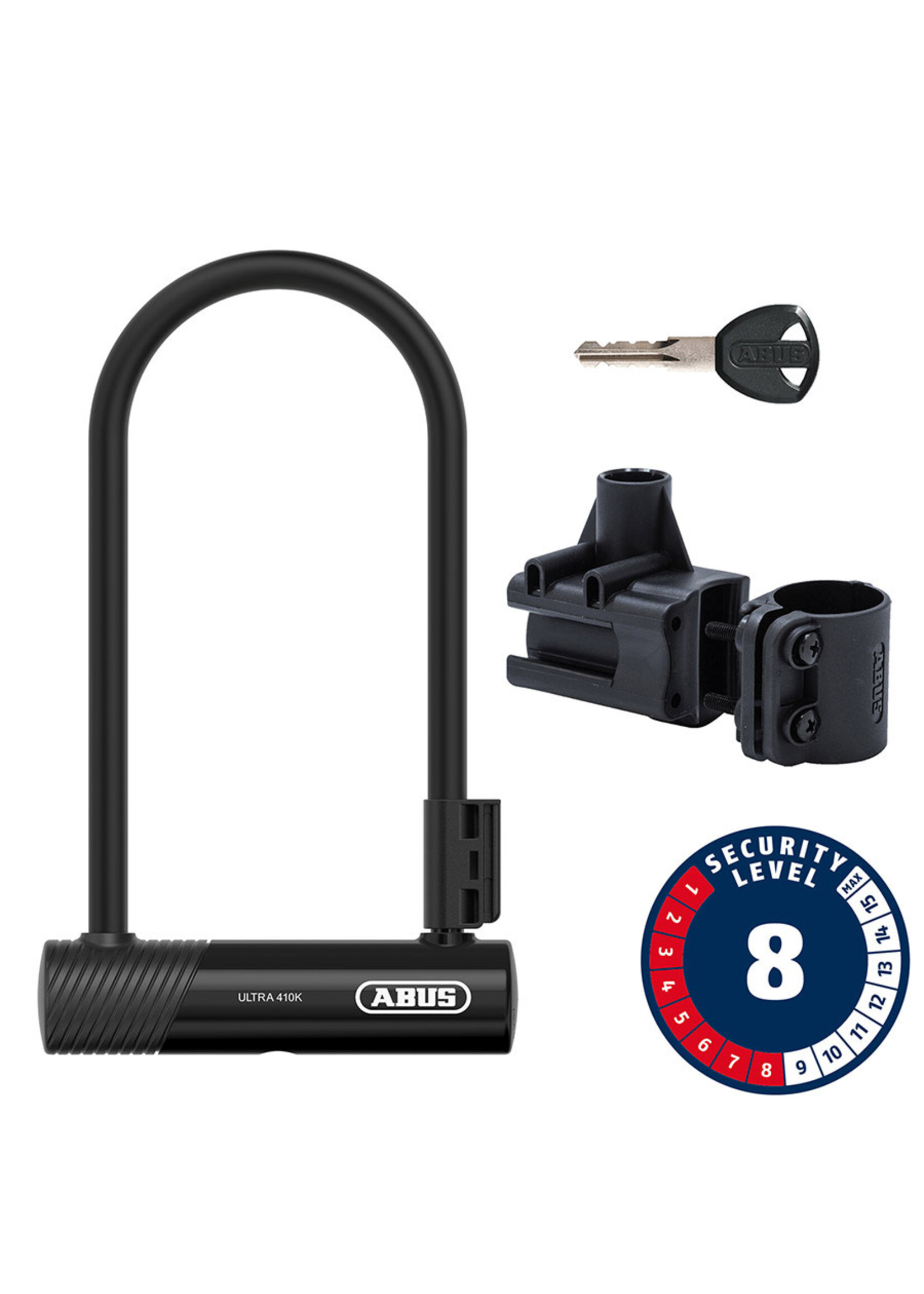Abus Abus, Ultra 410K, Cadenas en U, Clé, 12mm, 170x230mm, 6.7''x9'', SH34, Noir