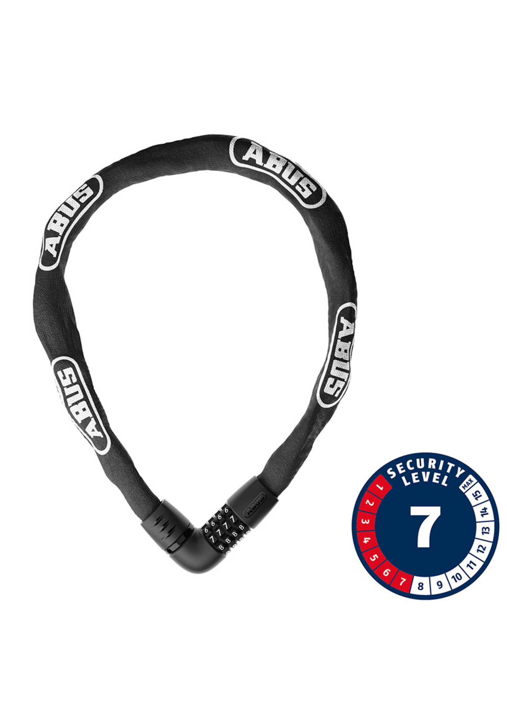 Abus Abus, Tresor 6807C, Cadenas à chaîne, Combinaison, 7mm, 110cm, 3.6', Noir