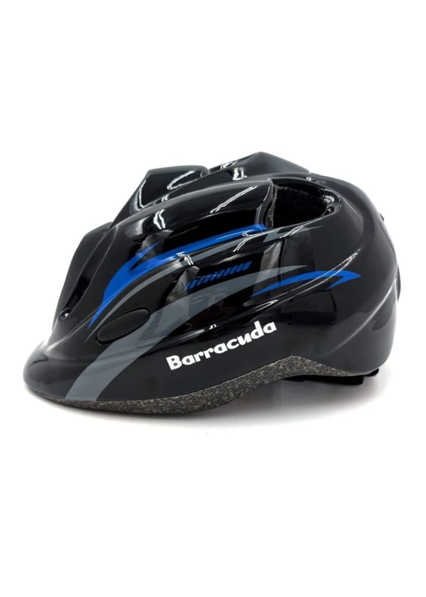 Babac Casque pour Enfant Barracuda 2.0 Noir/Bleu, Moyen 52 à 56cm