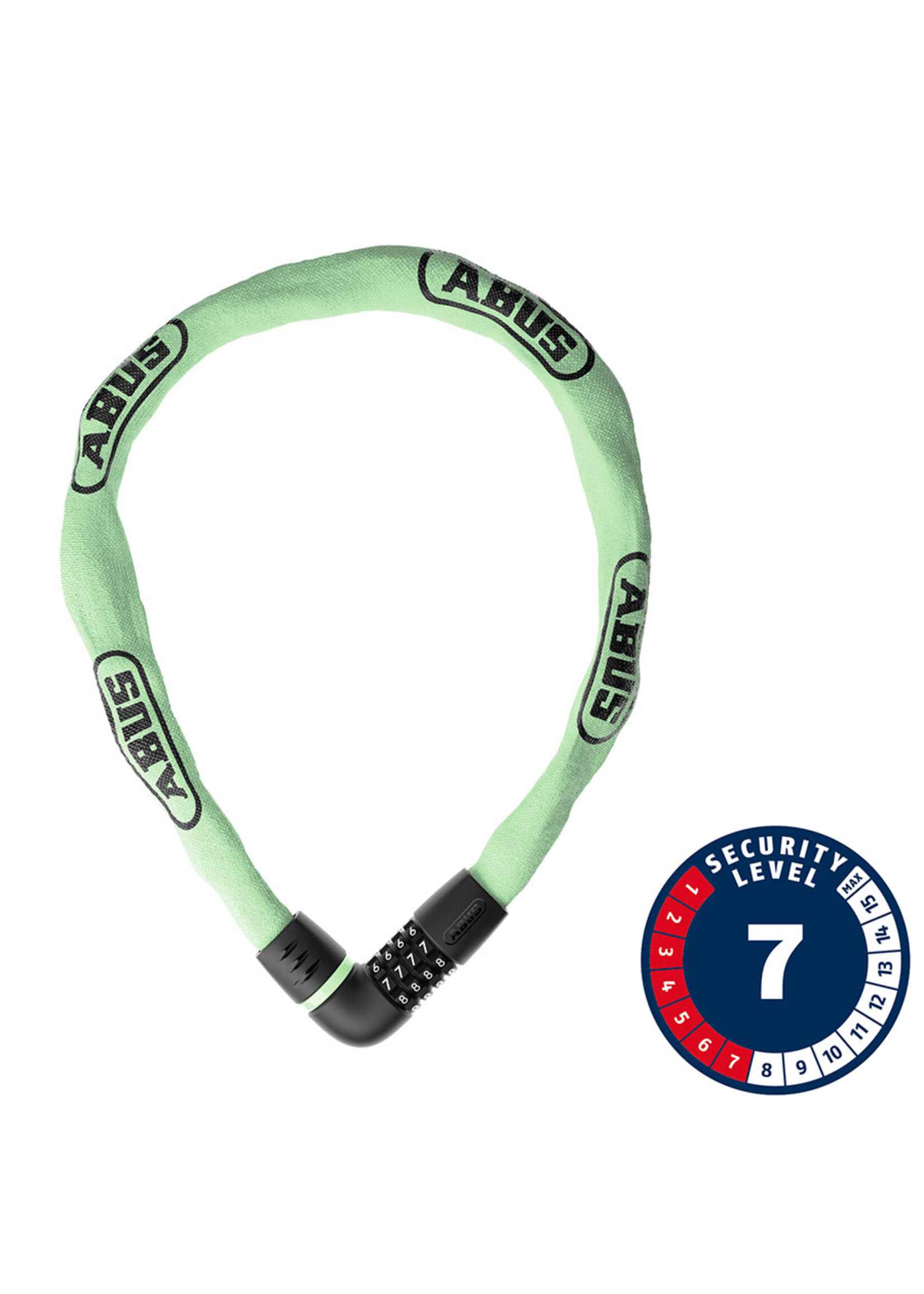 Abus Abus, Tresor 6807C, Cadenas à chaîne, Combinaison, 7mm, 110cm, 3.6', Vert Sauge