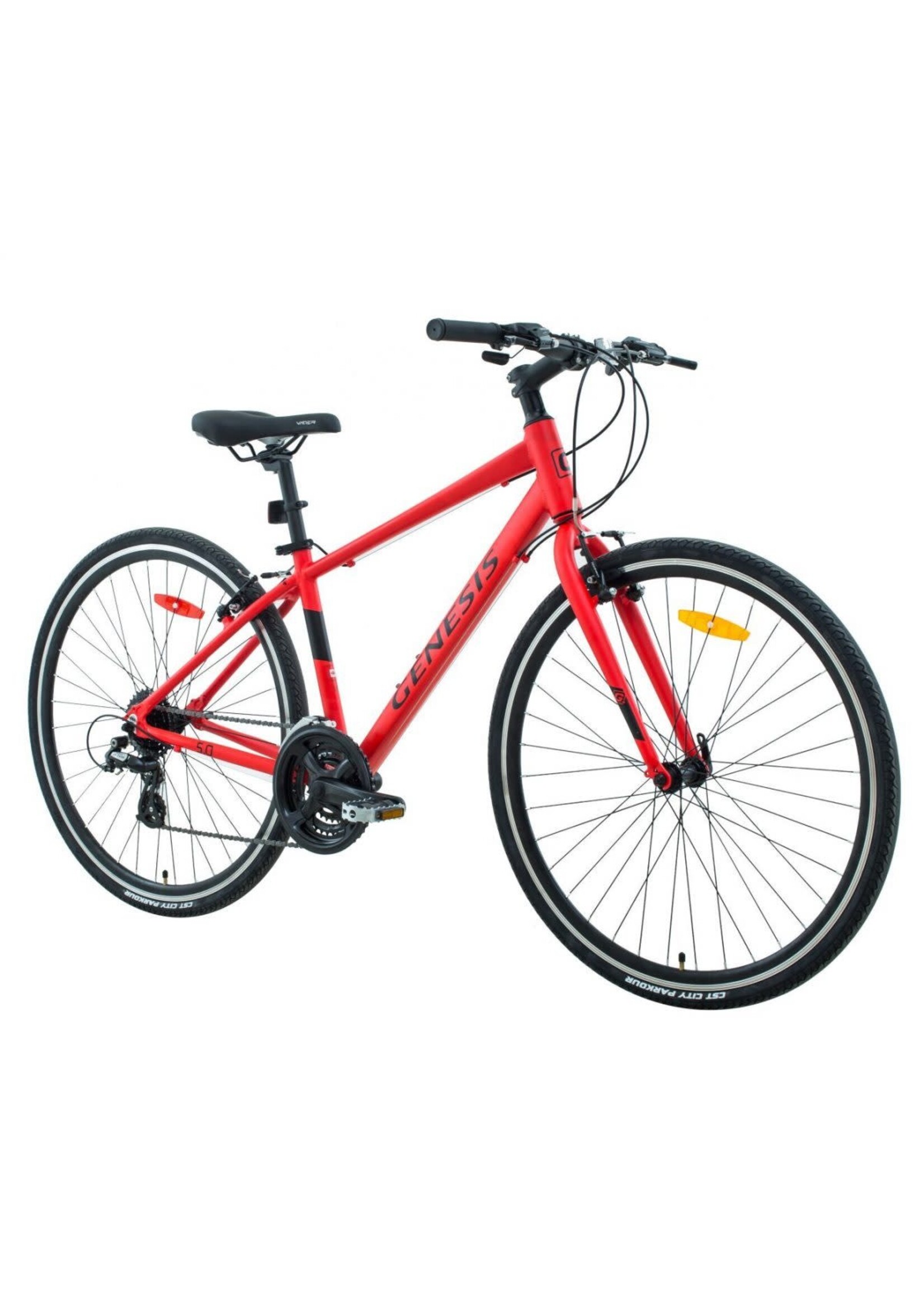 Genesis Vélo Genesis Trafik 5.0 Rouge mat/Noir, Moyen 18"