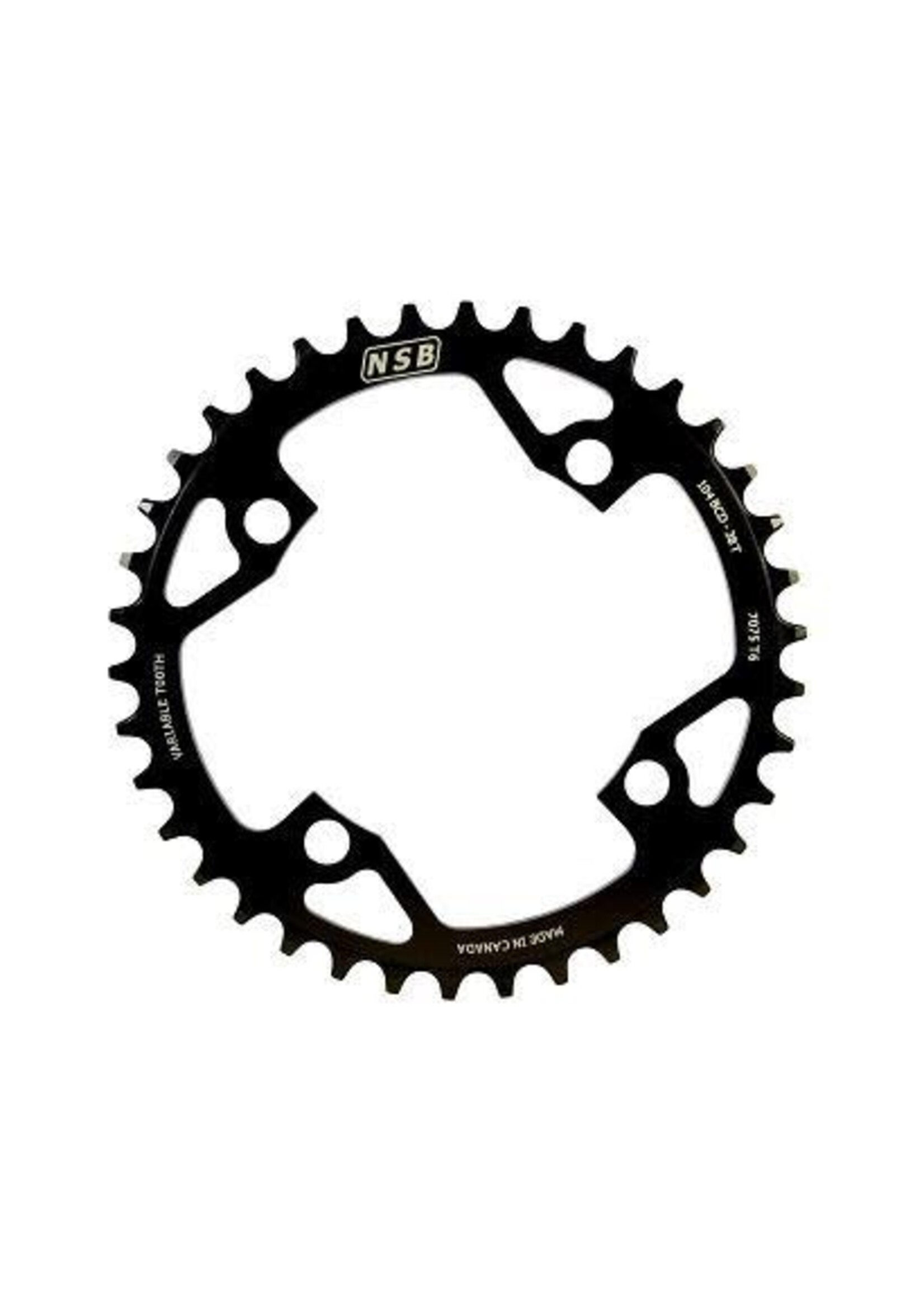 North Shore Billet Plateau NSB Variable Tooth pour Shimano HG12, 4 boulons, 104 mm BCD, 38D