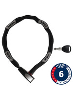 Abus Abus, 6806K Catena Réfléchissant, Cadenas à chaîne, Clé, 6mm, 110cm, 3.6', Noir Réfléchissant