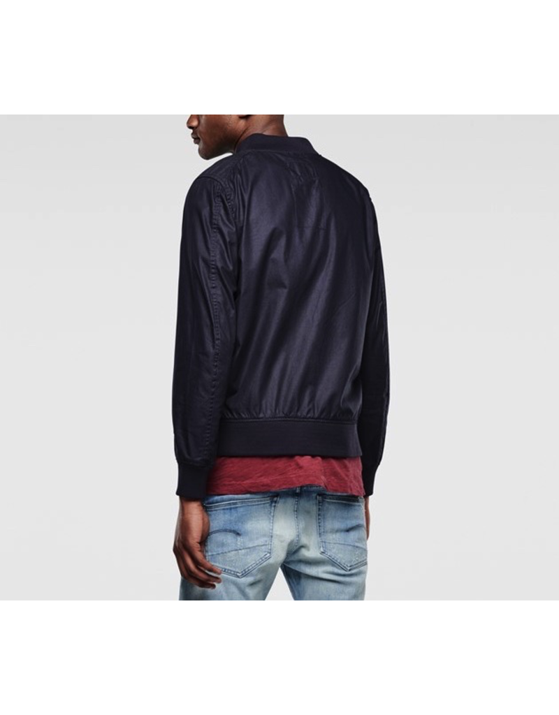 G STAR A CROTCH INDIGO BOMBER JACKET