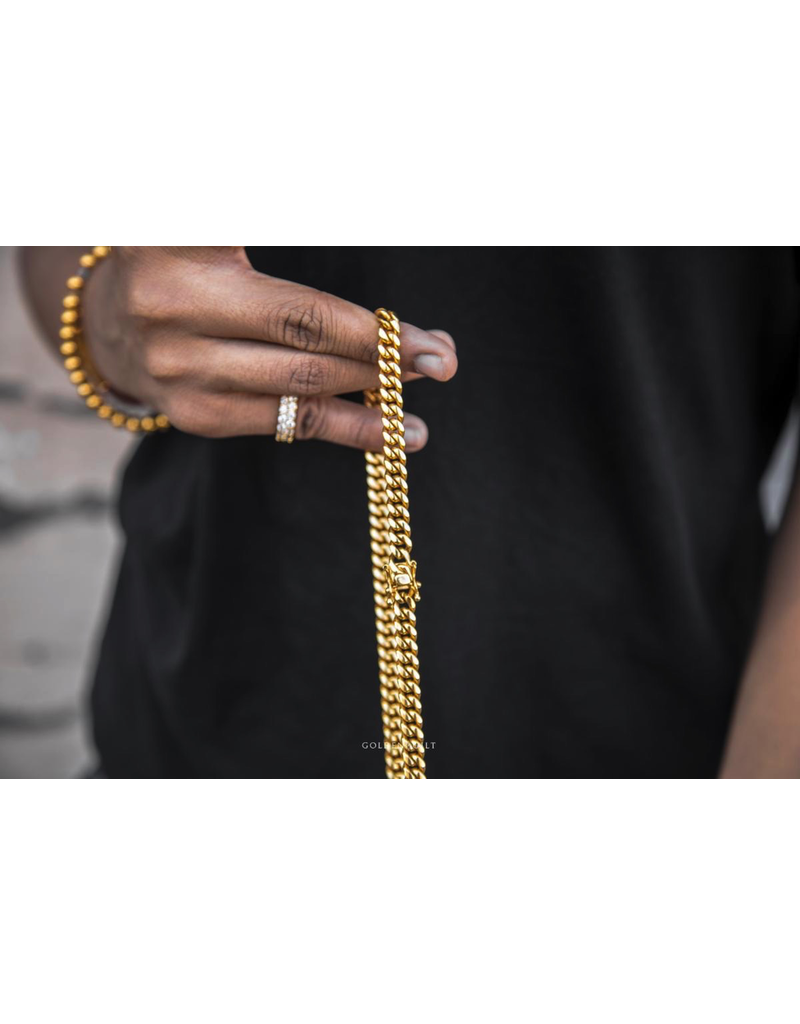 GOLDEN GILT 8MM MIAMI CUBAN