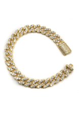 GOLDEN GILT 8MM STUDDED CUBAN BRACELET