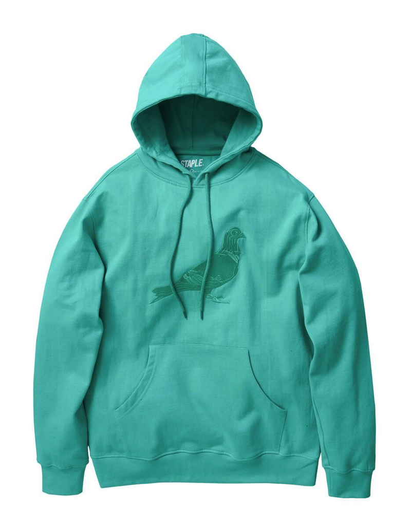 STAPLE EMERALD GARMENT WASH PIGEON HOODIE