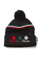 Cookies PRESIDIO KNIT POM POM W/ MULTI COLOR JAQUARD STRIPE W/ C-BITE & COOKIES LOGO EMBROIDERY