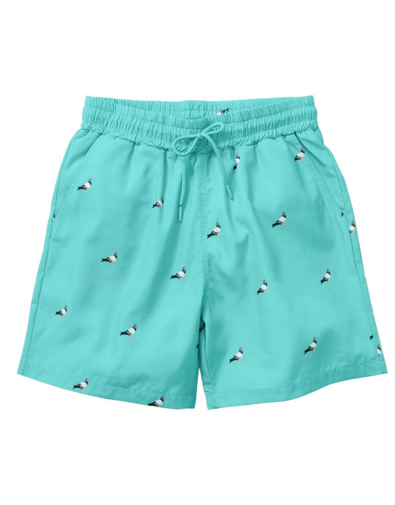 STAPLE TEAL ALL OVER PIGEON NYLON SHORTS