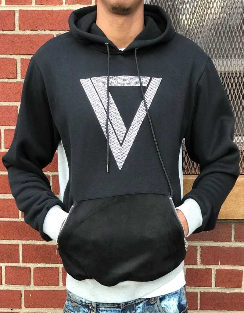 Vie + Riche IMAGE LOGO ZIPPERED POCKET HOODY