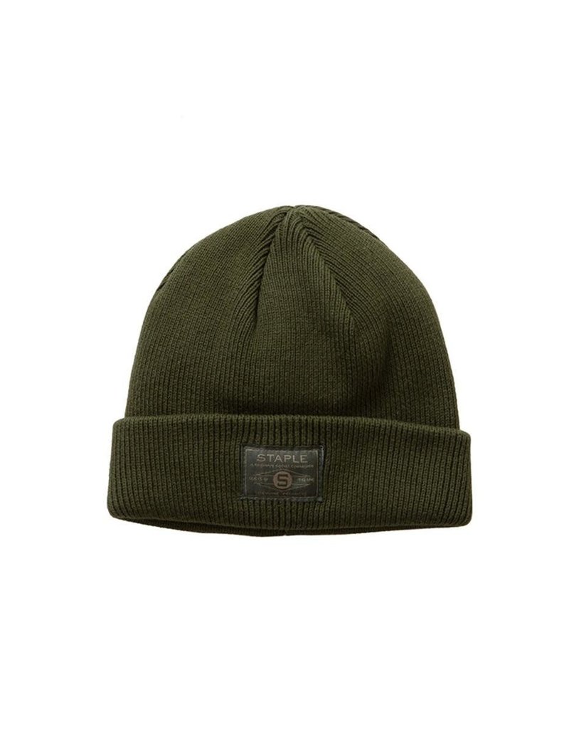 STAPLE OLIVE PATCH BEANIE