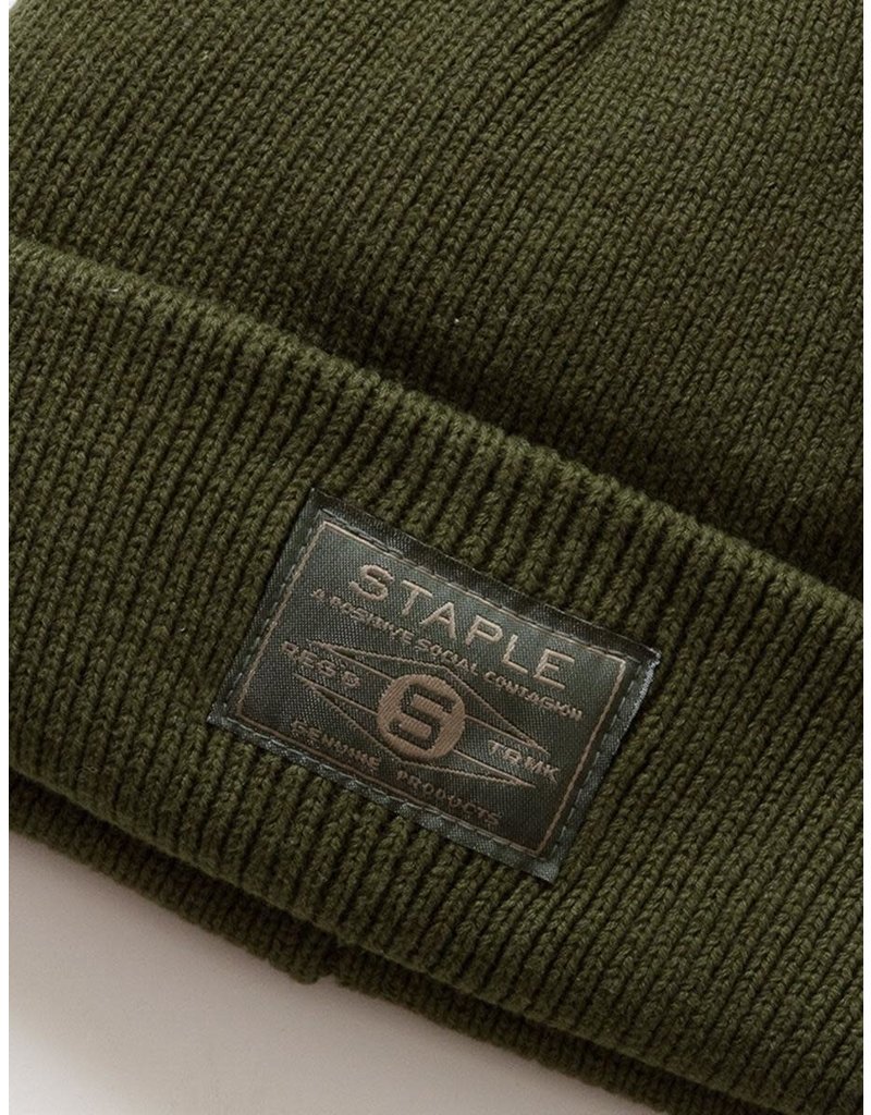 STAPLE OLIVE PATCH BEANIE