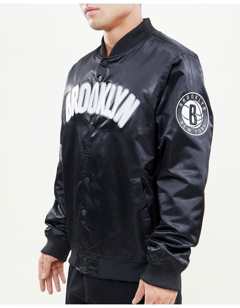 PRO STANDARD BROOKLYN NETS WORDMARK SATIN JACKET