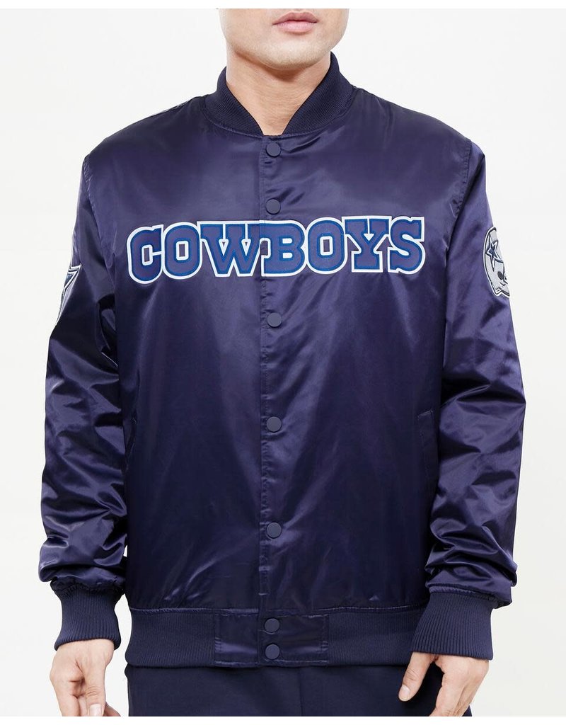 Dallas Cowboys Blue and Grey Varsity Satin Jacket