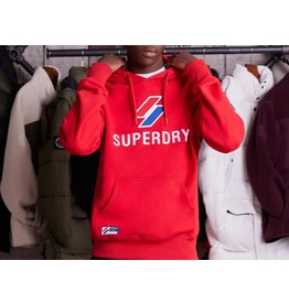 SUPER DRY RED SUPERDRY CODE LOGO APQ 2 HOOD