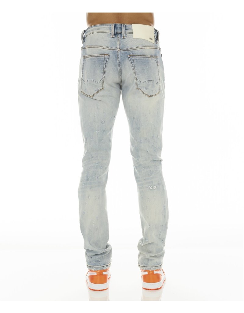CULT OF INDIVIDUALITY ROCKER SLIM STRETCH W/WHITE BELT