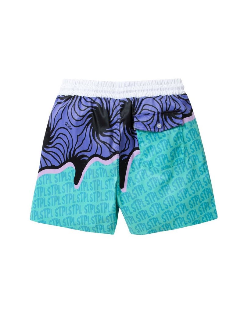 STAPLE ALL OVER PRINT SWIM SHORT