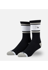 PAPER PLANES BY ROC NATION Blk Embroidery Logo Patch Stripe Socks