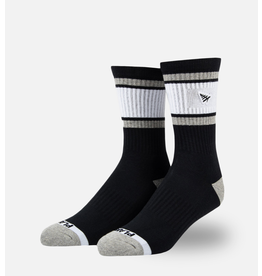 PAPER PLANES BY ROC NATION Blk Embroidery Logo Patch Stripe Socks