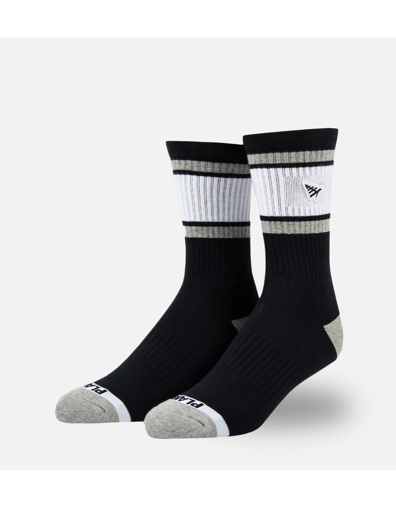 PAPER PLANES BY ROC NATION Blk Embroidery Logo Patch Stripe Socks