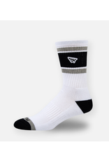 PAPER PLANES BY ROC NATION Wht Embroidery Logo Patch Stripe Socks