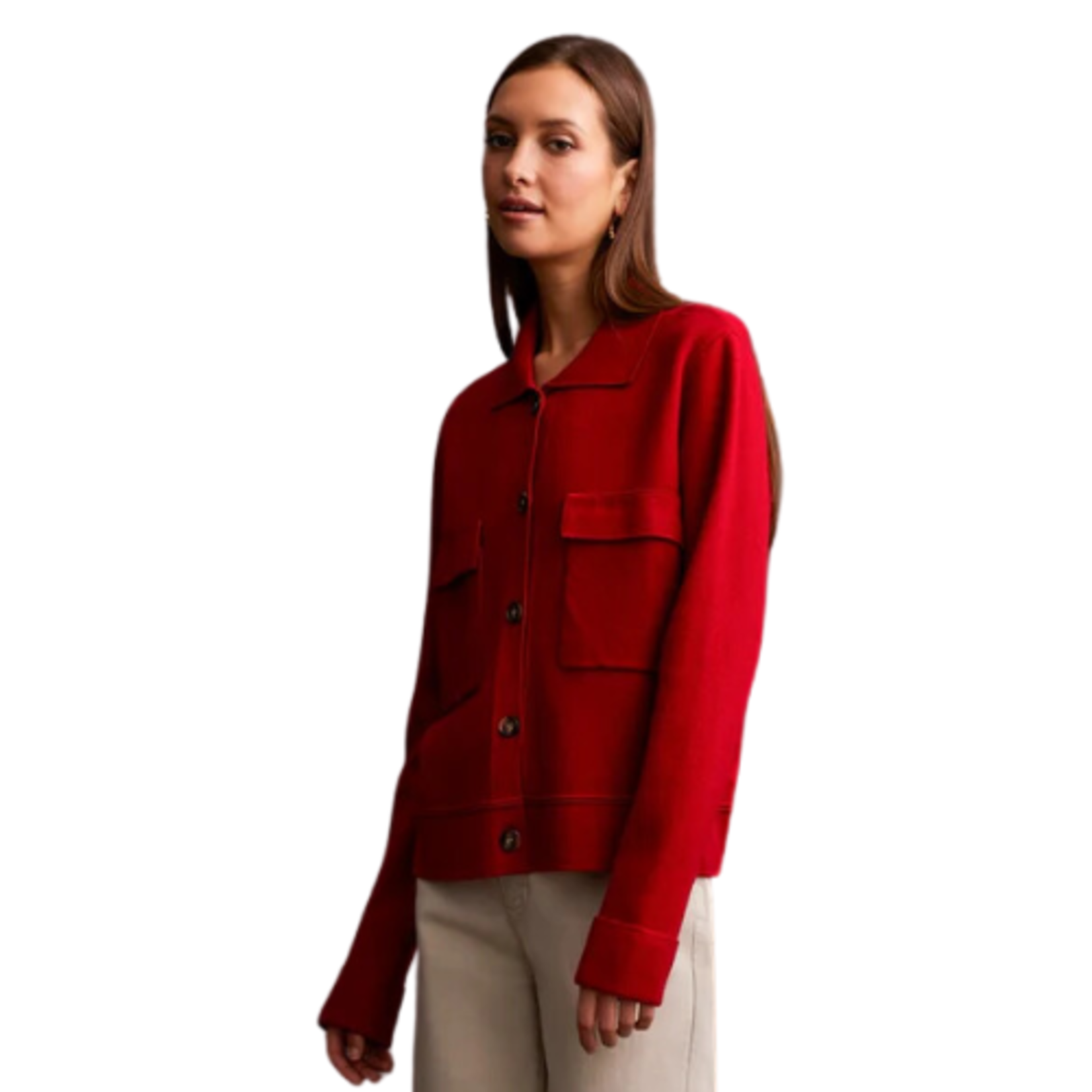 Tribal Double Knit Collared Sweater Cardigan