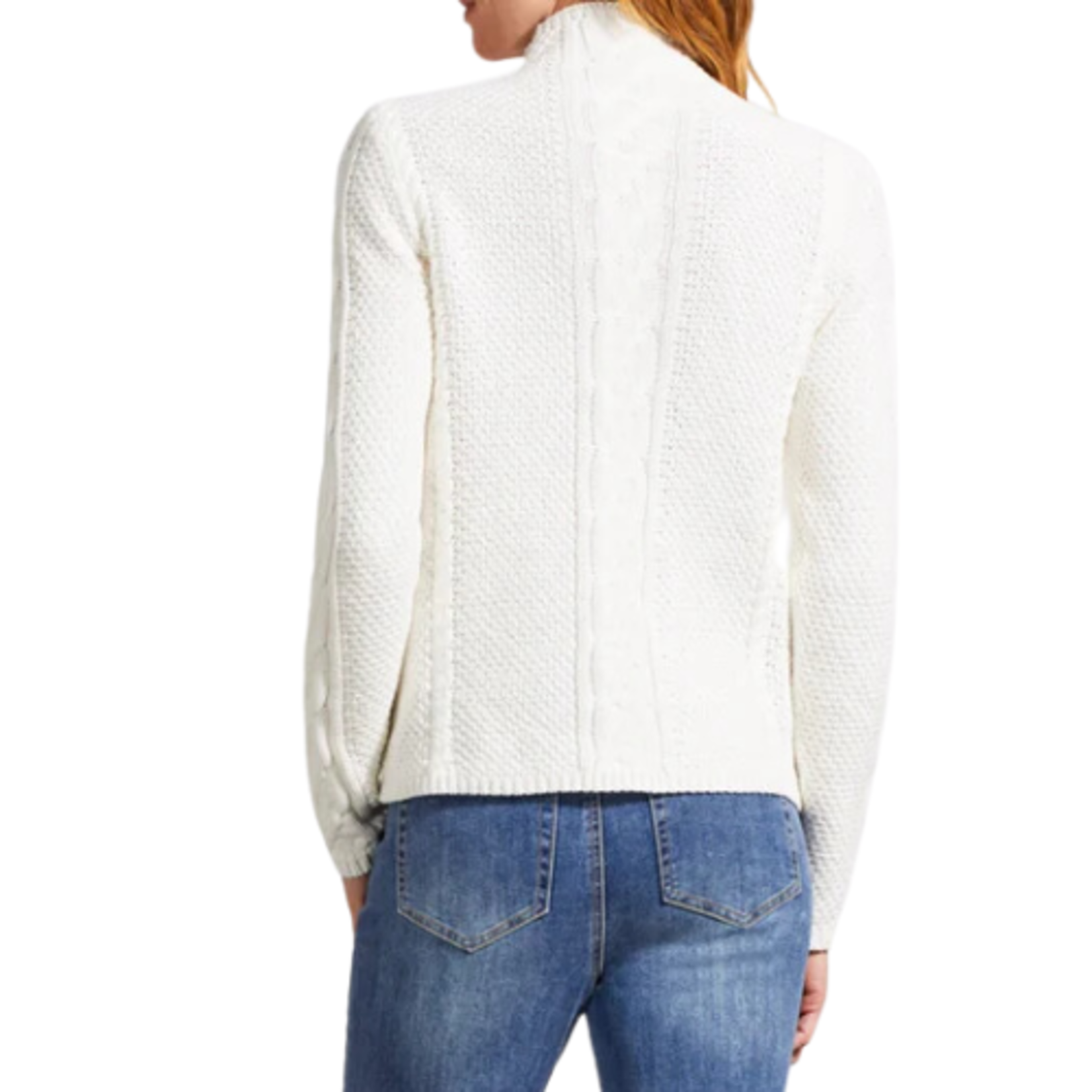 Tribal Cotton Funnel Neck Sweater